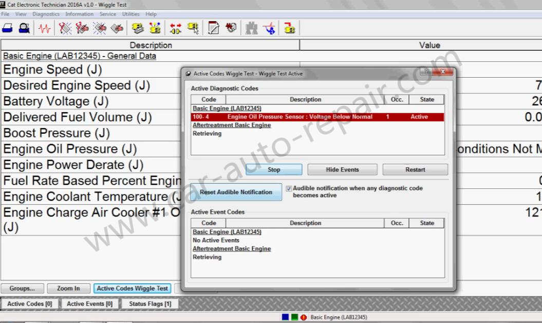 How to Use CAT ET Diagnostic Software Wiggle Test Function (9)