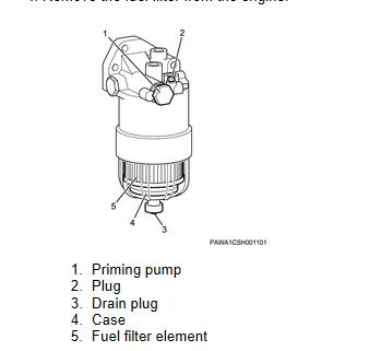 ISUZU 4LE2 Tier-4 Engine Fuel Filter Removal and Installation Guide (1)