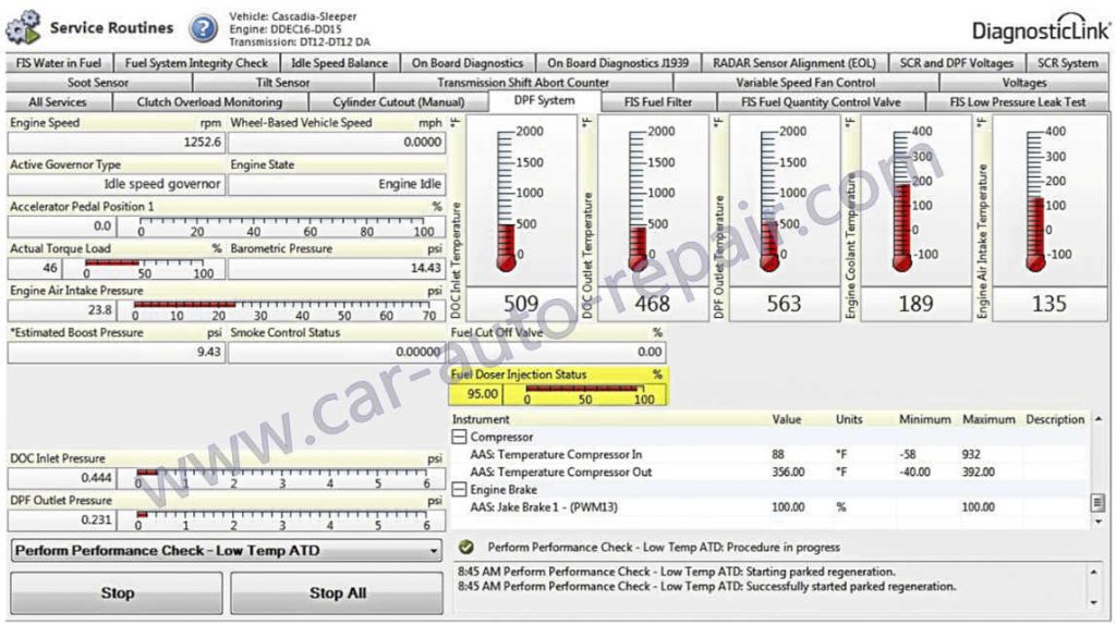 Detriot Service Routine Detroit DDEC16 DD15 GHG17 Engine Performance Check - Auto Repair ...