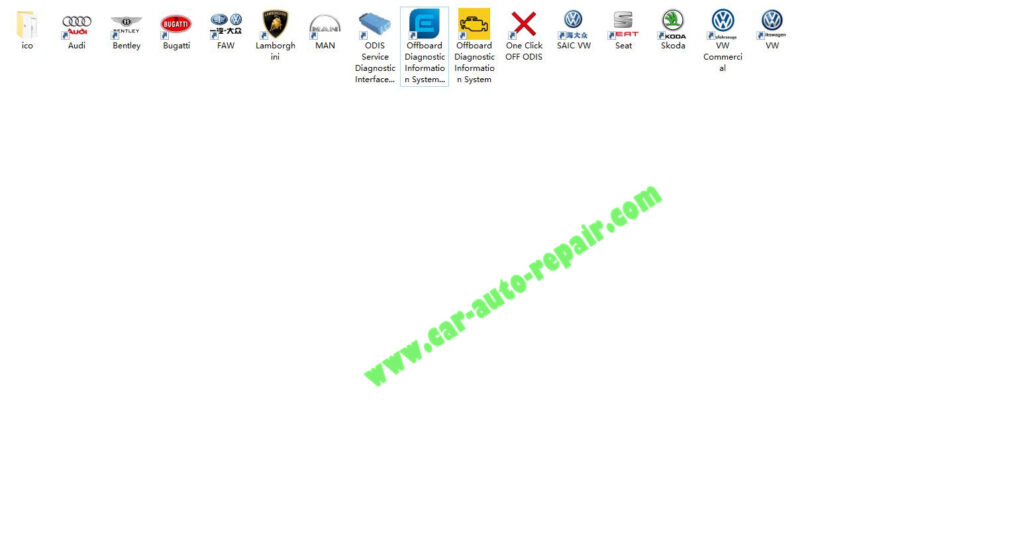 VW ODISE Engineering Vehicle Models Data Selection Auto Repair