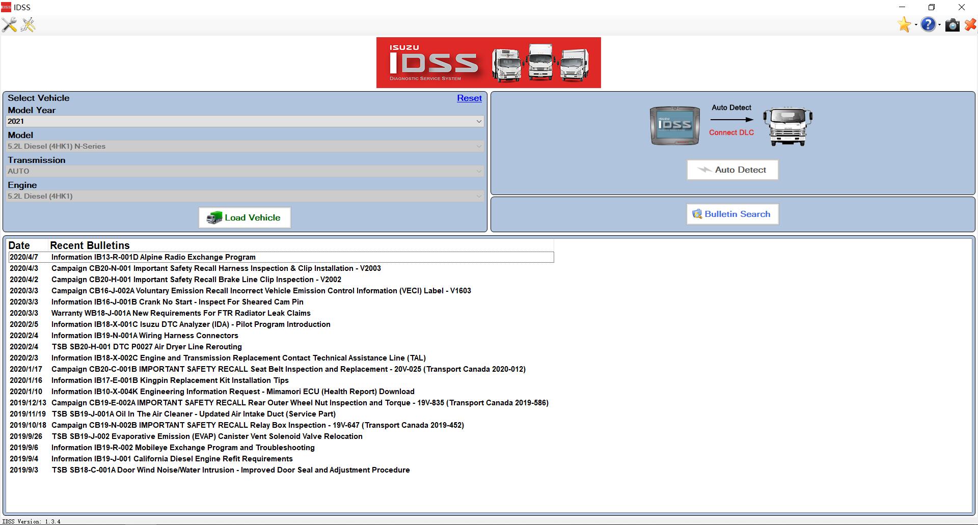 isuzu idss serial number location